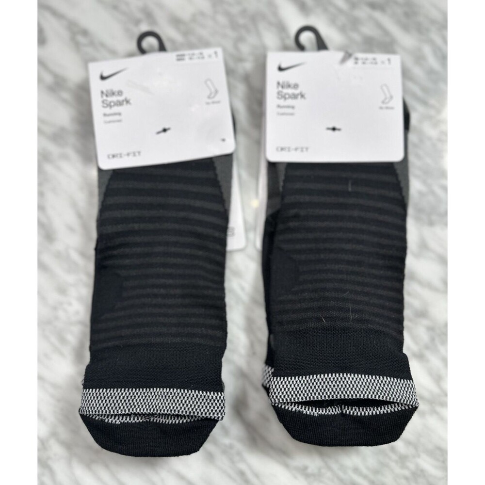 Nike Spark Cushioned No show running Dri-fit Socks 10-11.5 black CU7201 2 Pair